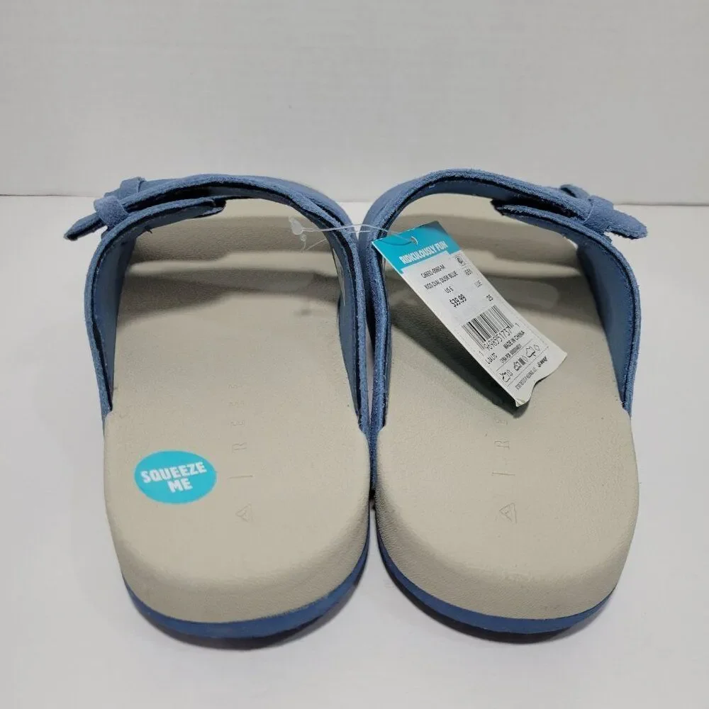 Reef Kids Ojai Slide Sandals Big Kid Size 6 Suede Leather Upper Dusk Blue Unisex
